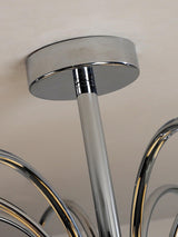 Elegant Country Floral Glass Candelabrum Chandelier in White and Chrome Finish