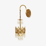 Elegant Crystal Crown Wall Sconce Luxury Interior Lighting Fixture for Hallway and Bathroom