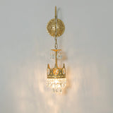 Elegant Crystal Crown Wall Sconce Luxury Interior Lighting Fixture for Hallway and Bathroom