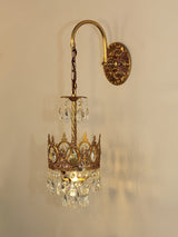 Elegant Crystal Crown Wall Sconce Luxury Interior Lighting Fixture for Hallway and Bathroom