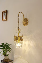 Elegant Crystal Crown Wall Sconce Luxury Interior Lighting Fixture for Hallway and Bathroom