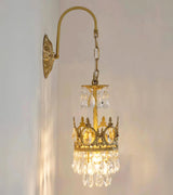 Elegant Crystal Crown Wall Sconce Luxury Interior Lighting Fixture for Hallway and Bathroom
