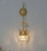 Elegant Crystal Crown Wall Sconce Luxury Interior Lighting Fixture for Hallway and Bathroom
