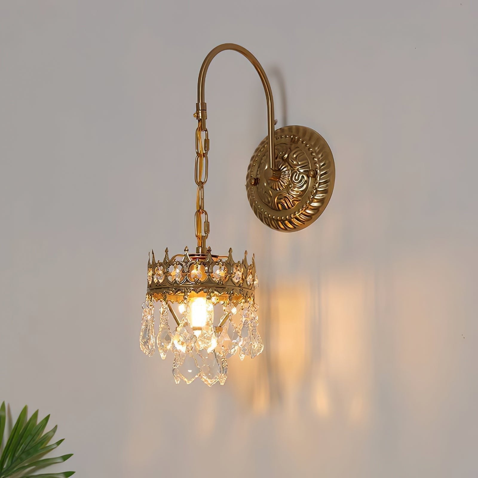 Elegant Crystal Crown Wall Sconce Set for Modern Interior Lighting