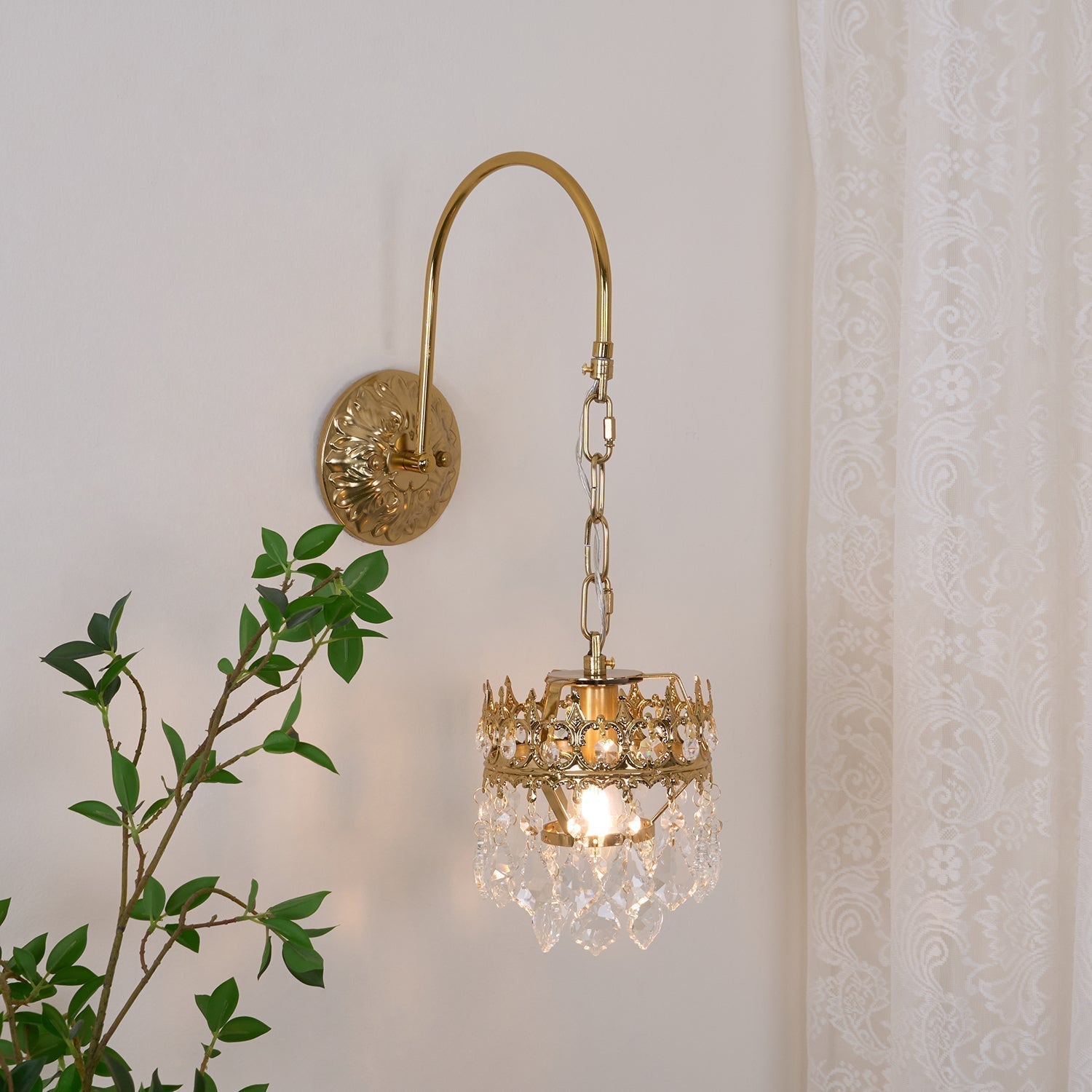 Elegant Crystal Crown Wall Sconce Set for Modern Interior Lighting