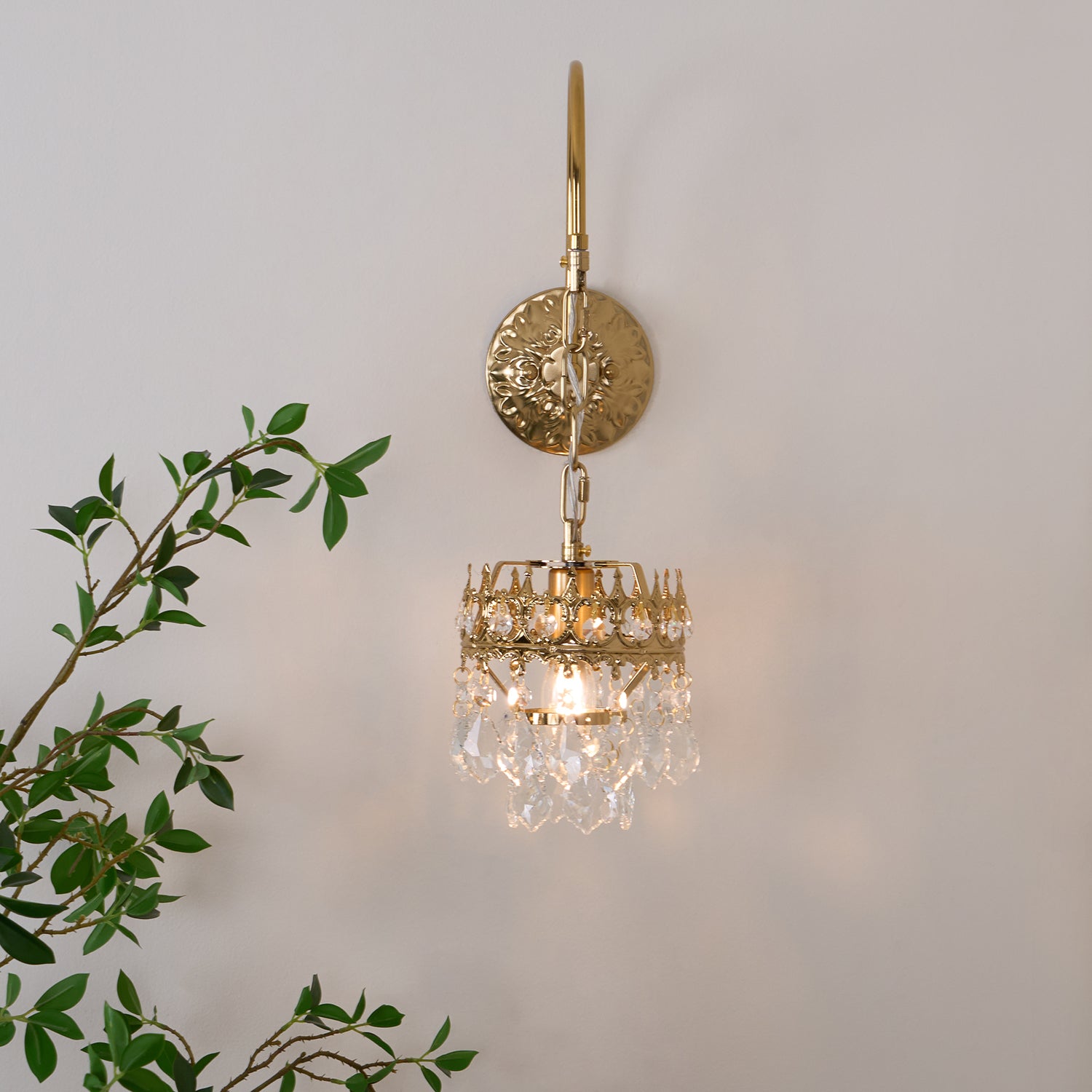 Elegant Crystal Crown Wall Sconce Set for Modern Interior Lighting