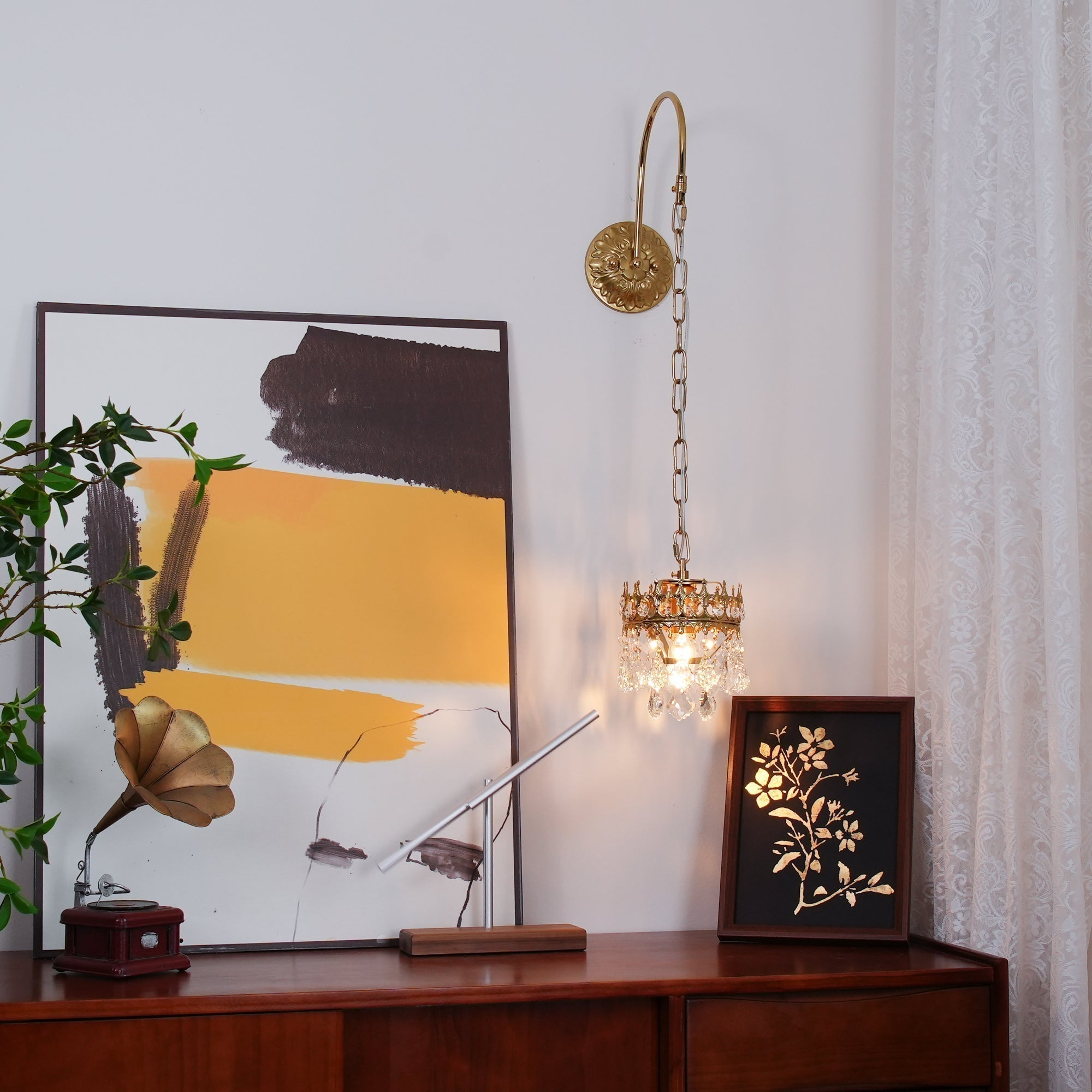 Elegant Crystal Crown Wall Sconce Set for Modern Interior Lighting