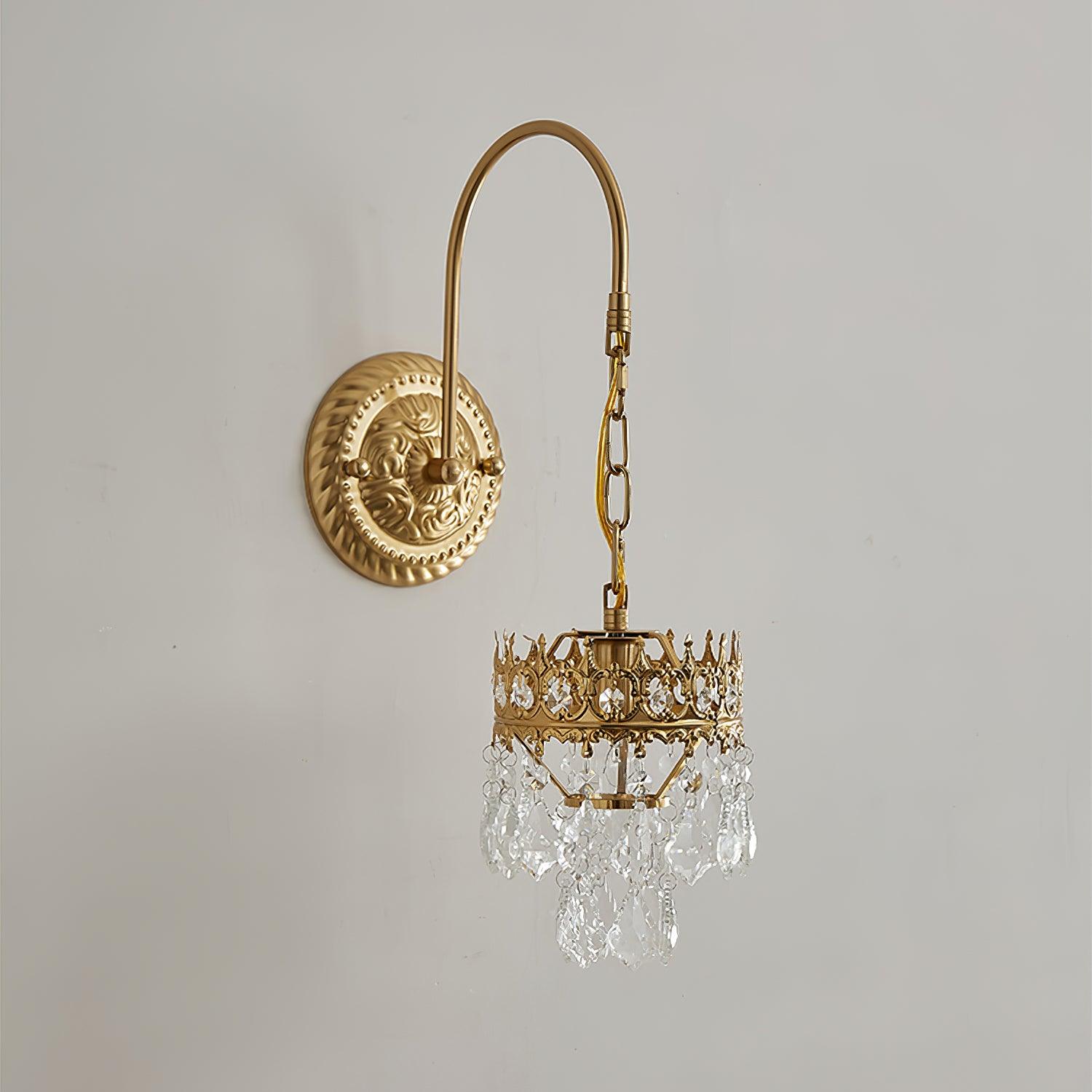 Elegant Crystal Crown Wall Sconce Set for Modern Interior Lighting