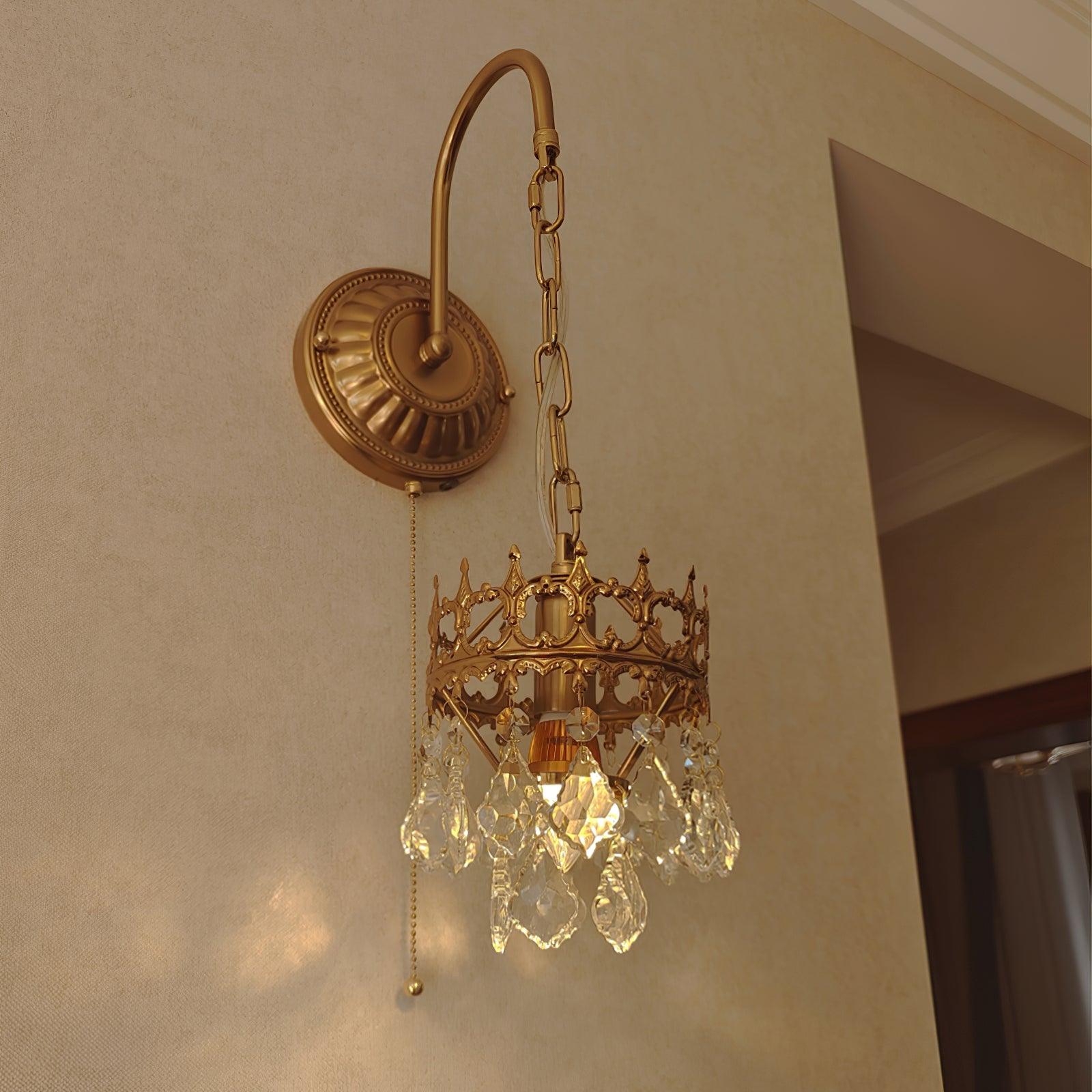 Elegant Crystal Crown Wall Sconce Set for Modern Interior Lighting