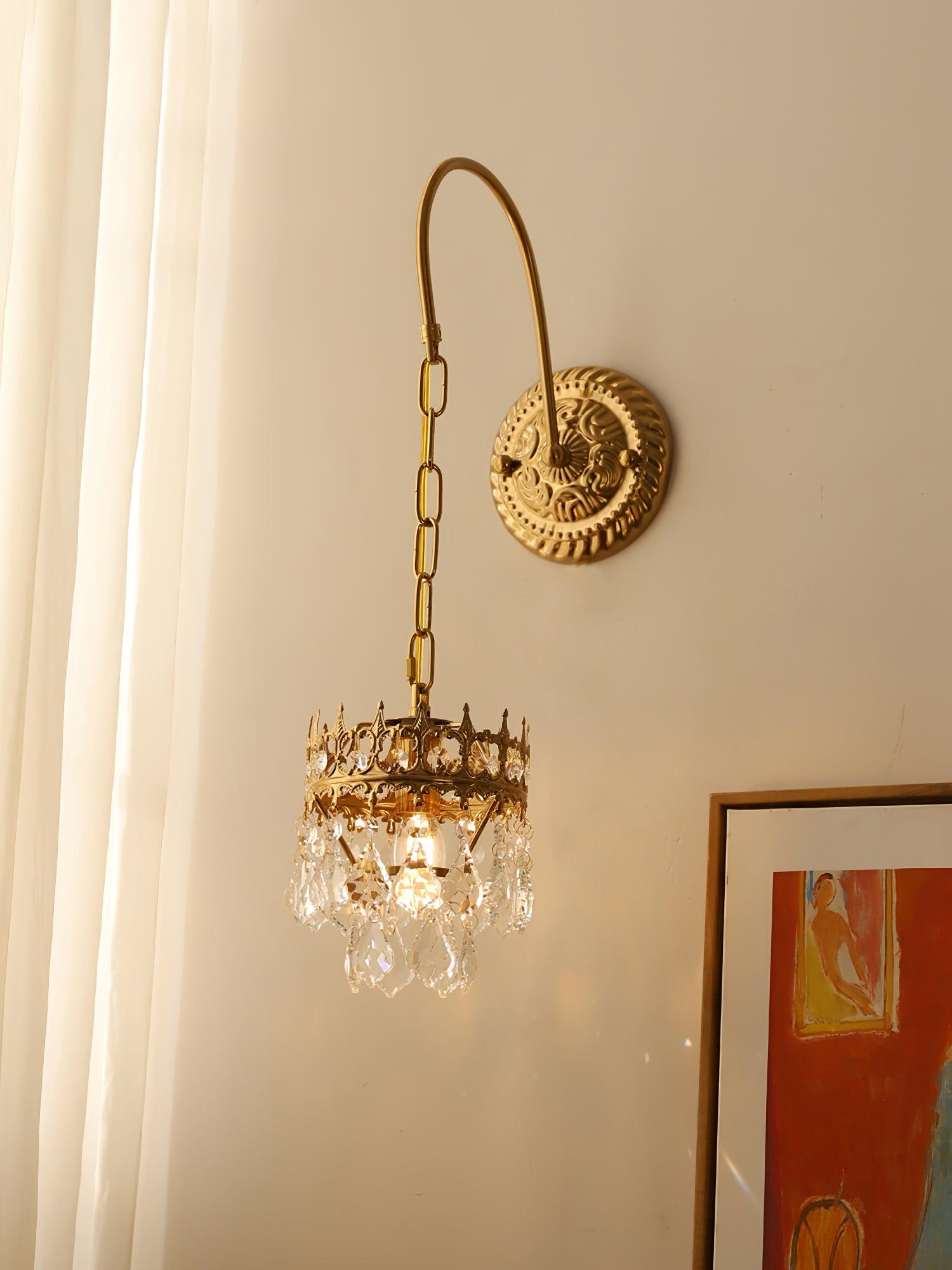 Elegant Crystal Crown Wall Sconce Set for Modern Interior Lighting
