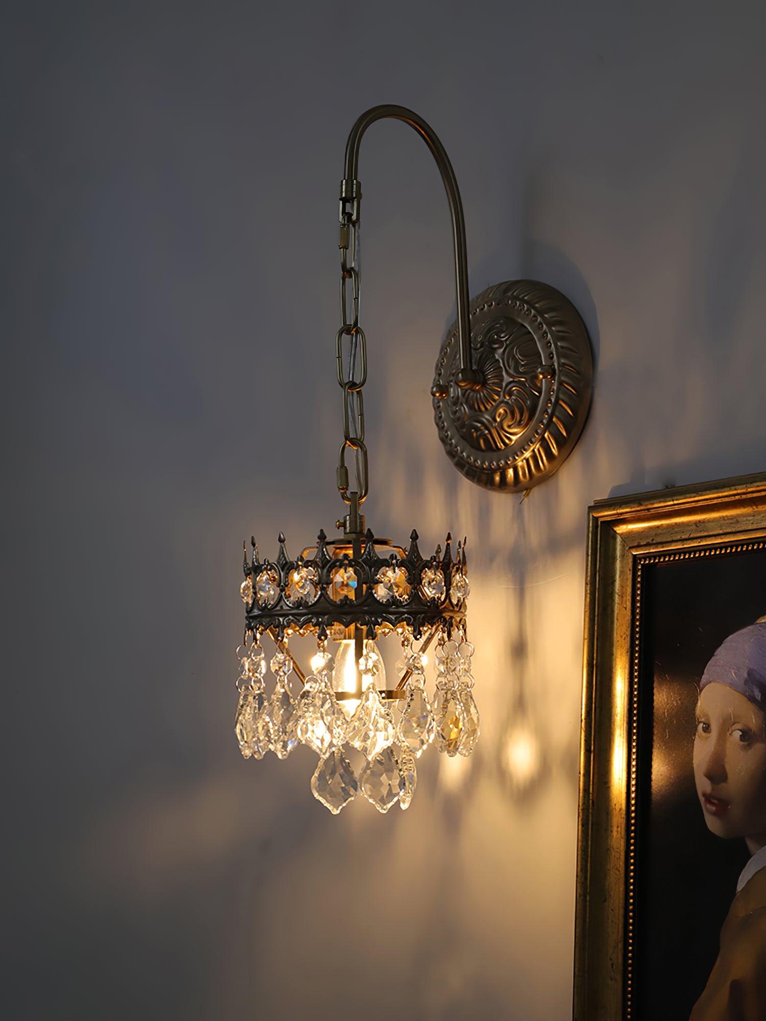 Elegant Crystal Crown Wall Sconce Set for Modern Interior Lighting