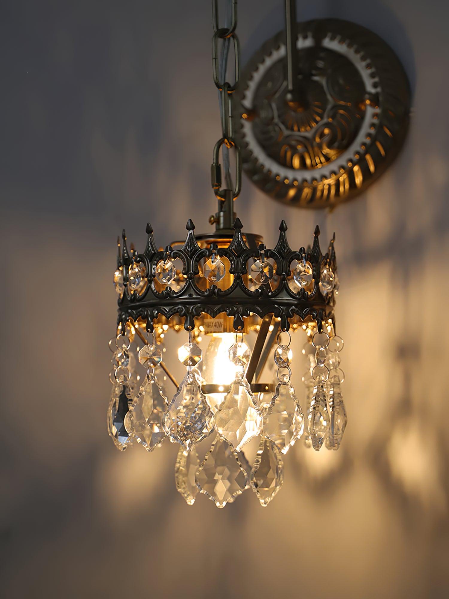 Elegant Crystal Crown Wall Sconce Set for Modern Interior Lighting