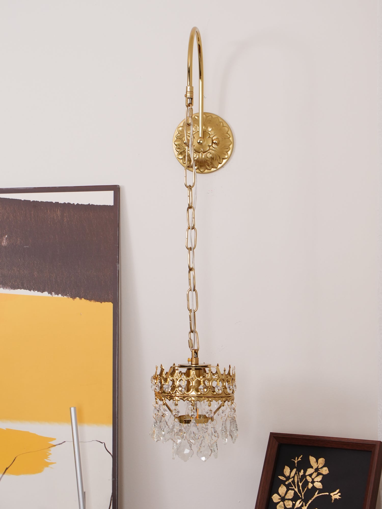 Elegant Crystal Crown Wall Sconce Set for Modern Interior Lighting