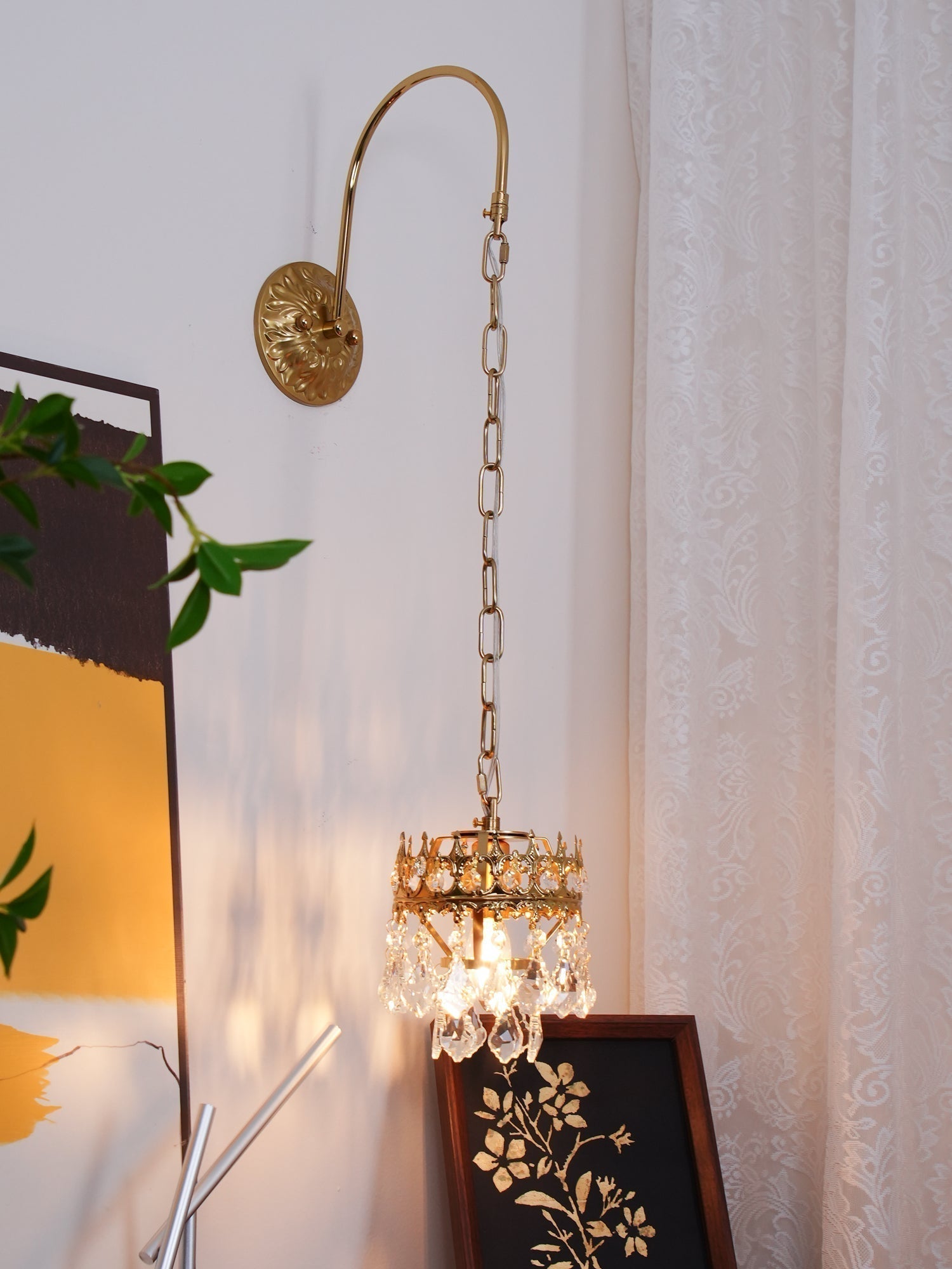 Elegant Crystal Crown Wall Sconce Set for Modern Interior Lighting