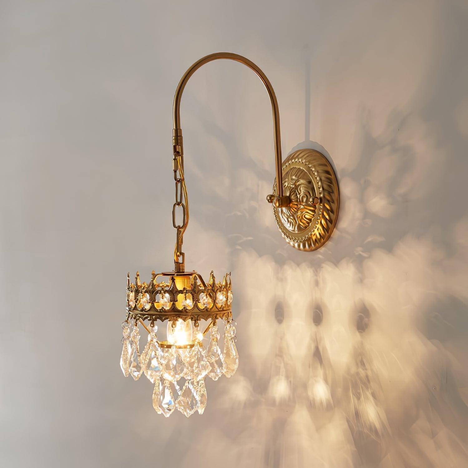 Elegant Crystal Crown Wall Sconce Set for Modern Interior Lighting