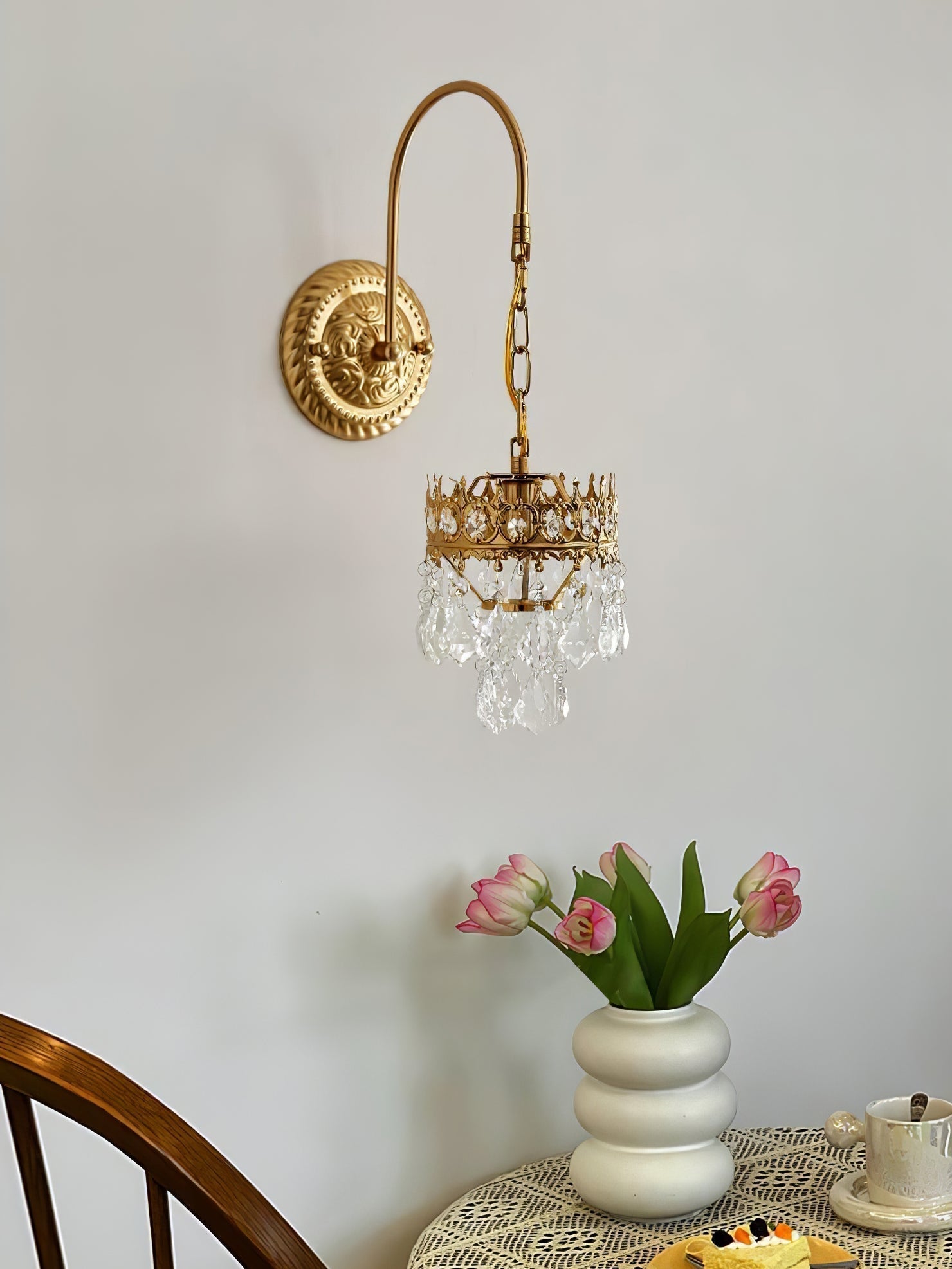 Elegant Crystal Crown Wall Sconce Set for Modern Interior Lighting
