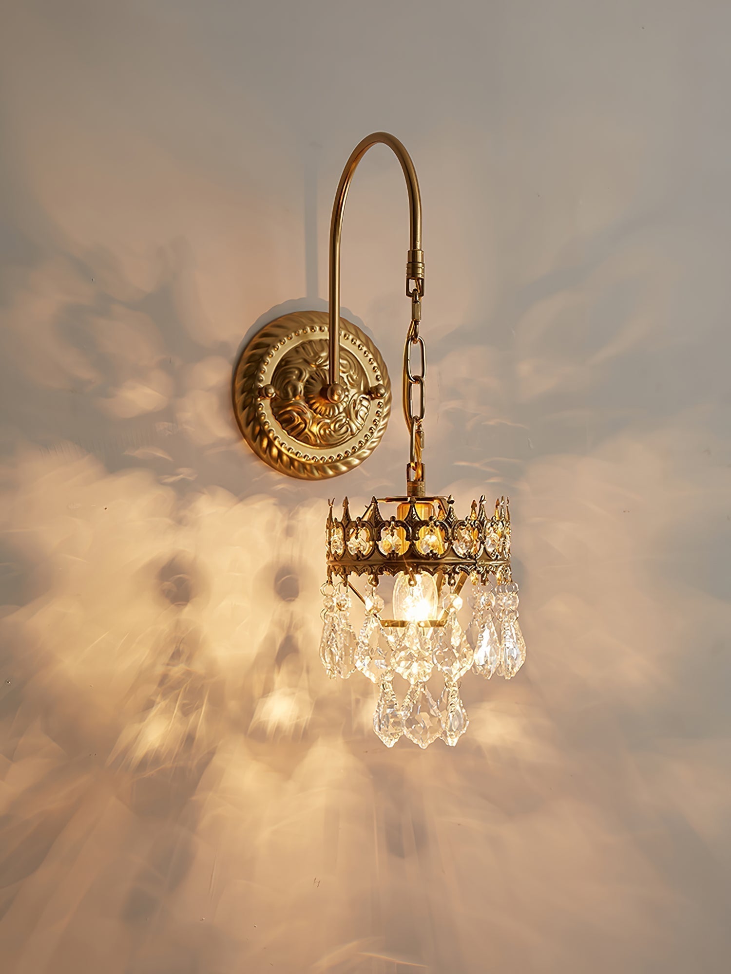 Elegant Crystal Crown Wall Sconce Set for Modern Interior Lighting