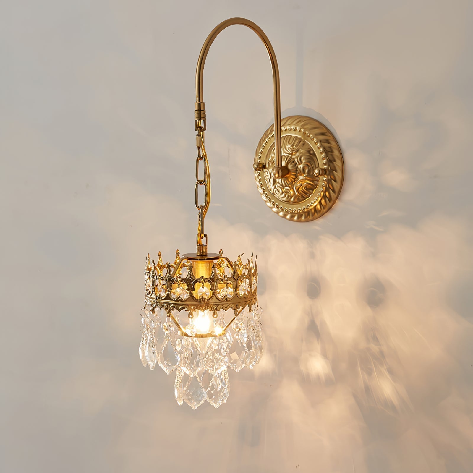 Elegant Crystal Crown Wall Sconce Set for Modern Interior Lighting