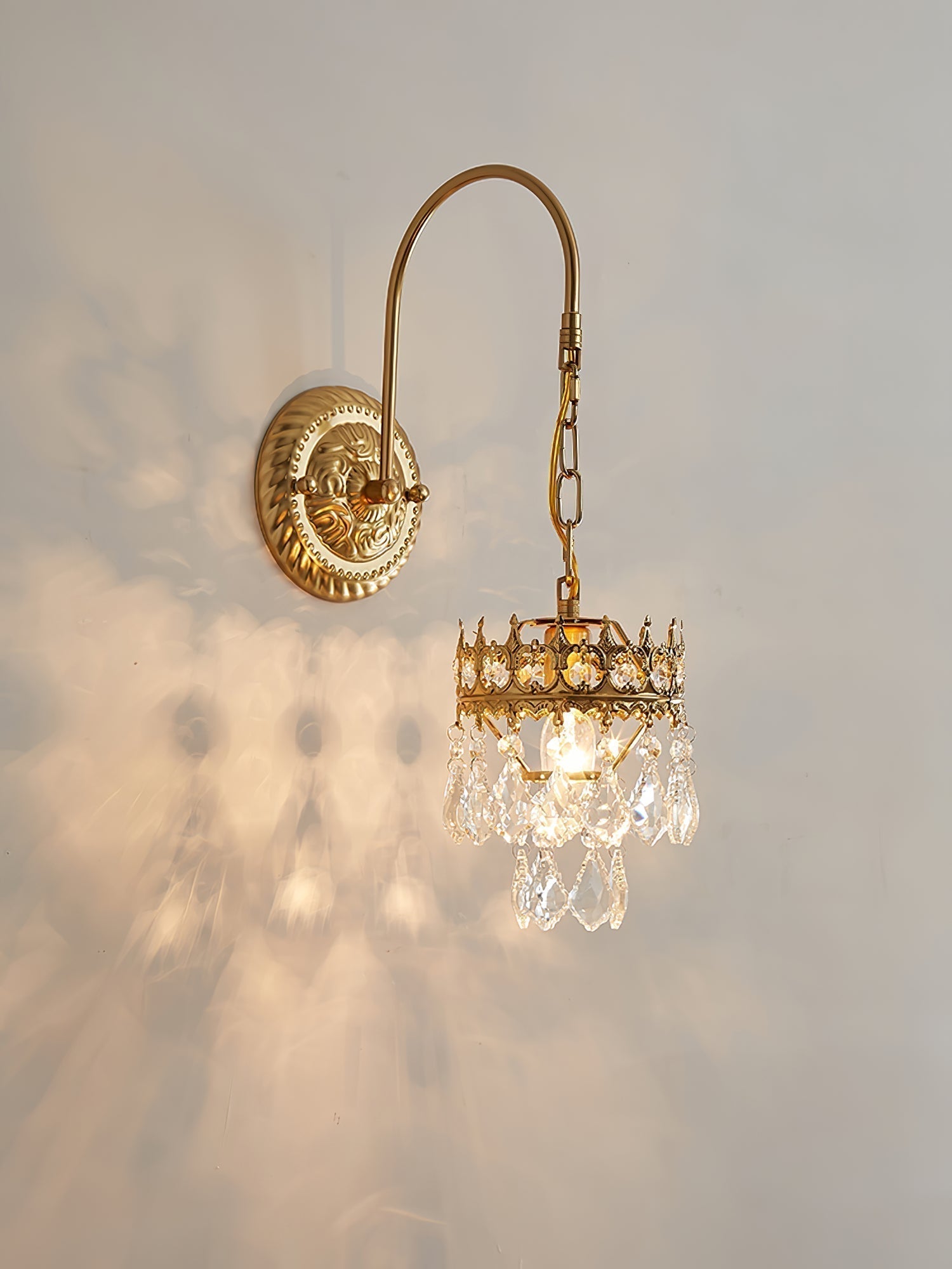 Elegant Crystal Crown Wall Sconce Set for Modern Interior Lighting
