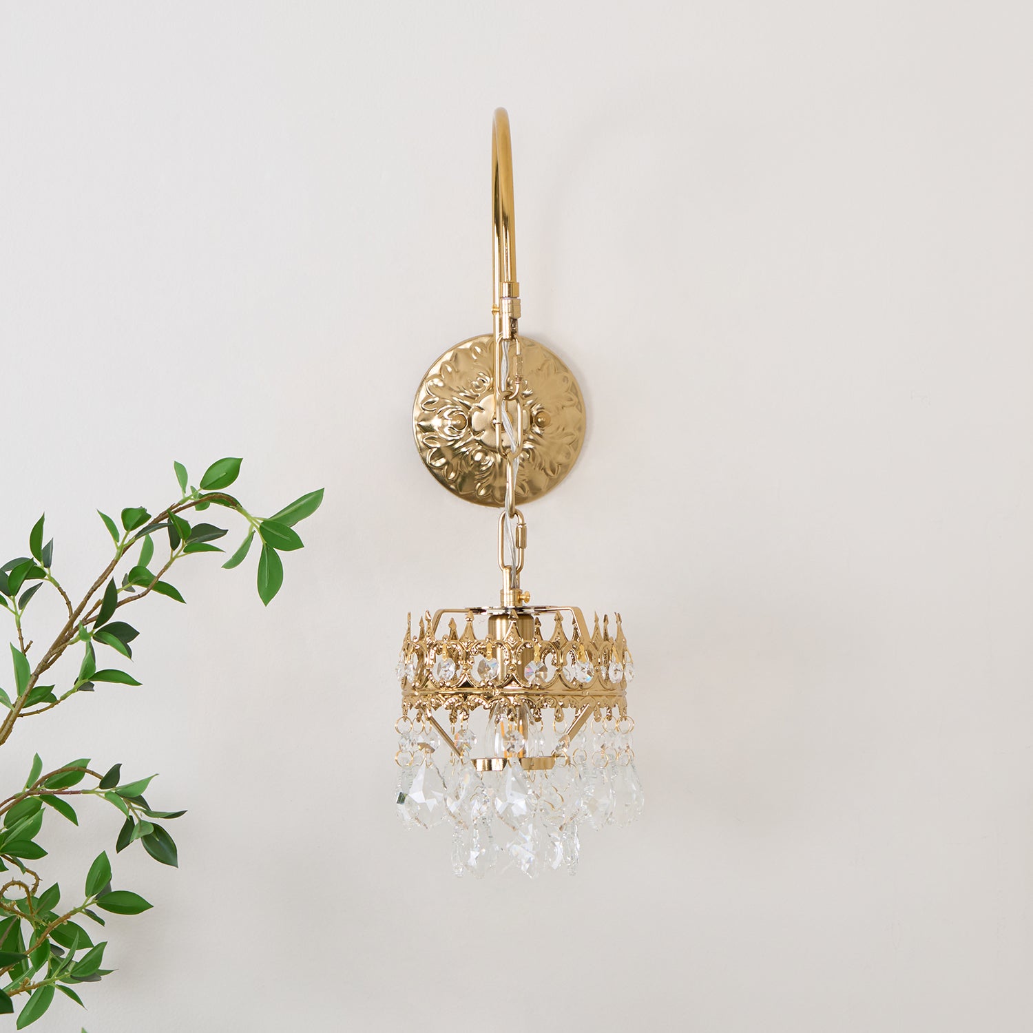 Elegant Crystal Crown Wall Sconce Set for Modern Interior Lighting