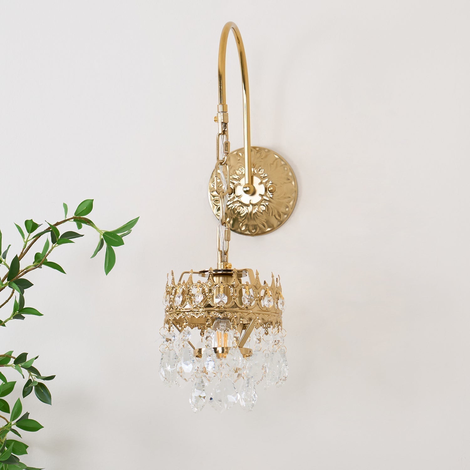 Elegant Crystal Crown Wall Sconce Set for Modern Interior Lighting