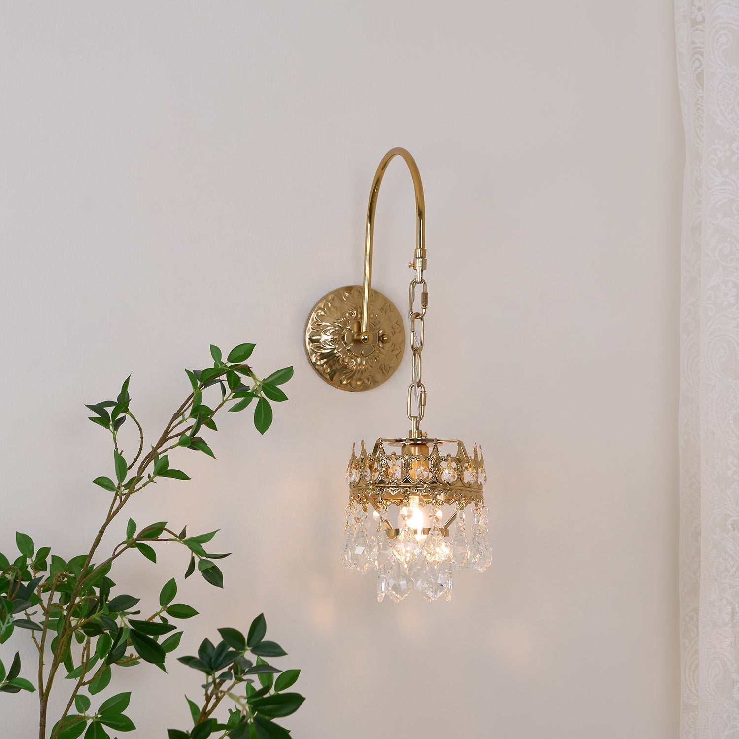 Elegant Crystal Crown Wall Sconce Set for Modern Interior Lighting