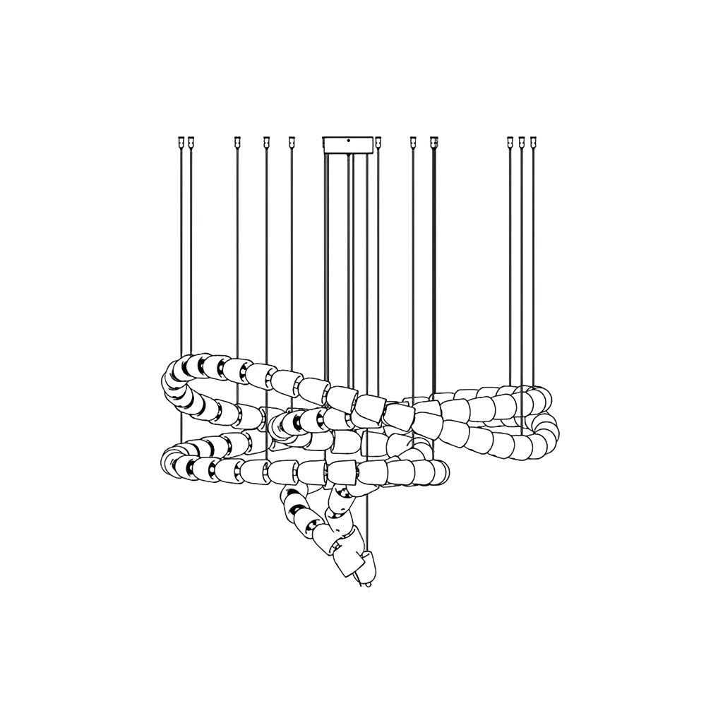 Elegant Crystal LED Chandelier Gabriel Gasolier Modern Hanging Light Fixture
