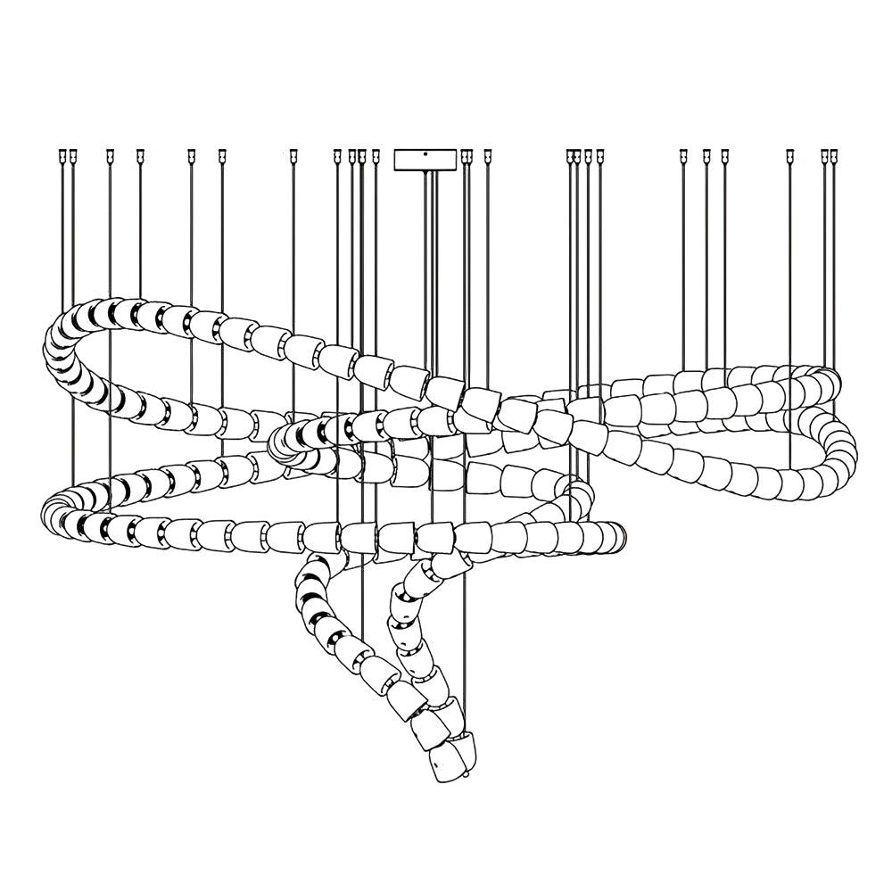 Elegant Crystal LED Chandelier Gabriel Gasolier Modern Hanging Light Fixture