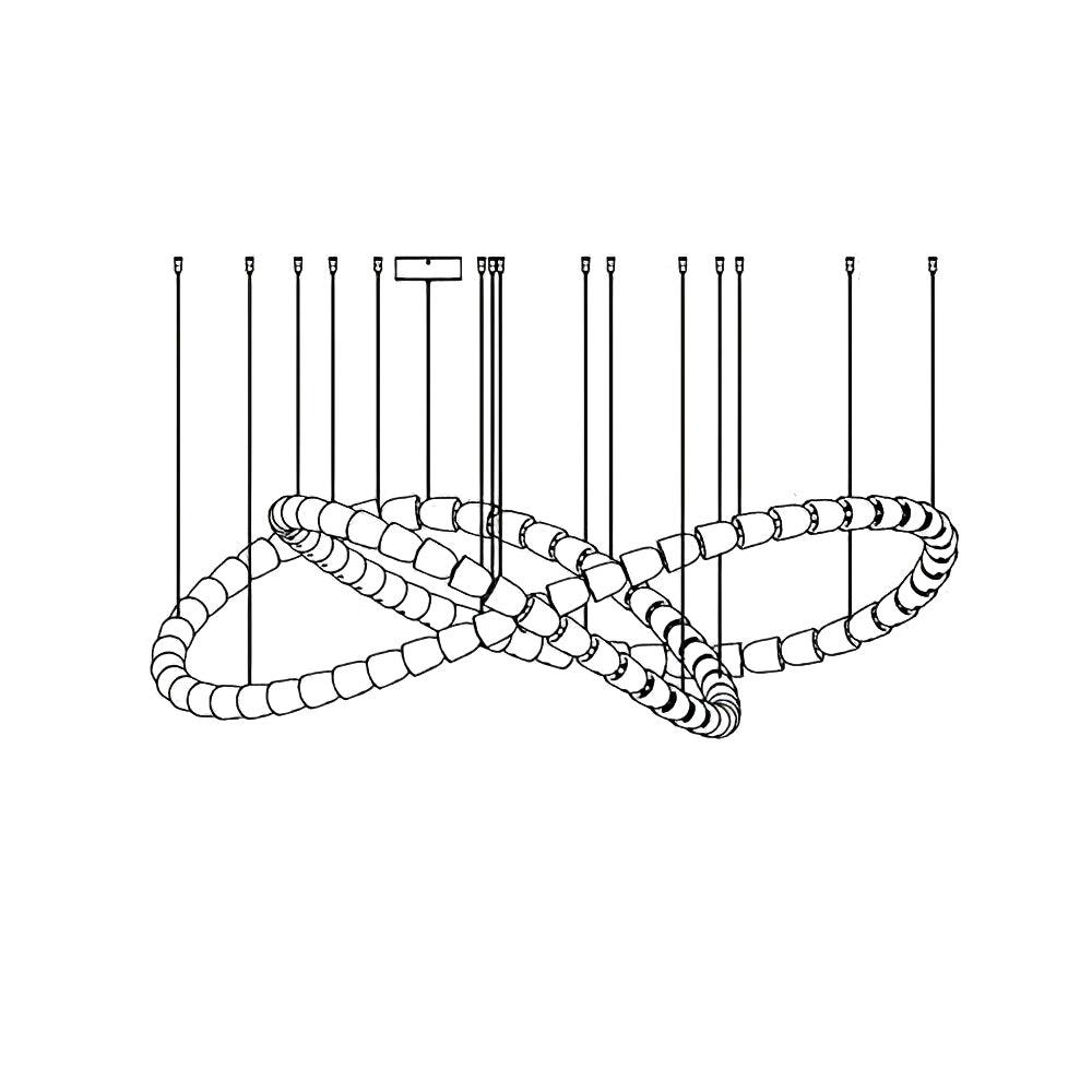 Elegant Crystal LED Chandelier Gabriel Gasolier Modern Hanging Light Fixture