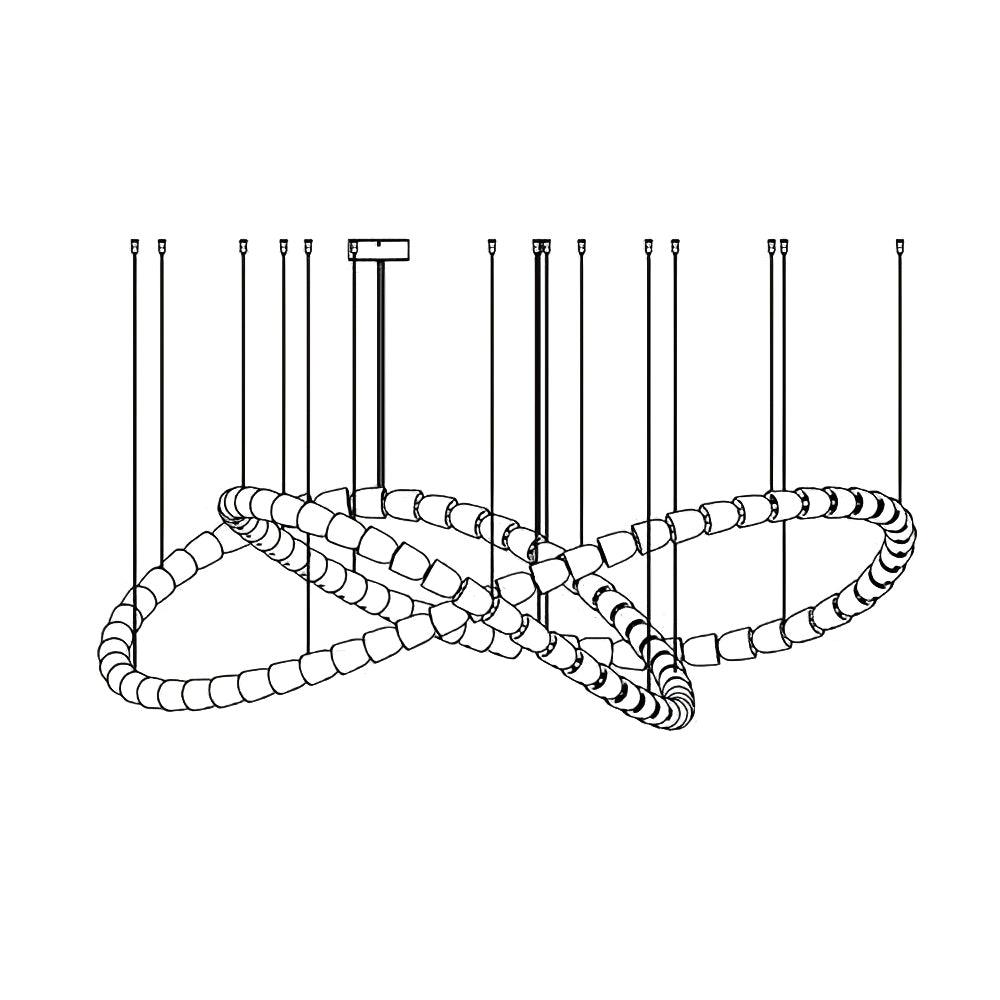 Elegant Crystal LED Chandelier Gabriel Gasolier Modern Hanging Light Fixture