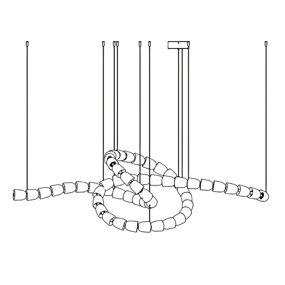 Elegant Crystal LED Chandelier Gabriel Gasolier Modern Hanging Light Fixture