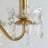 Elegant Crystal Pearl Chain Wall Sconce Decorative Indoor Lighting for Bedroom and Living Room