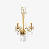 Elegant Crystal Pearl Chain Wall Sconce Decorative Indoor Lighting for Bedroom and Living Room