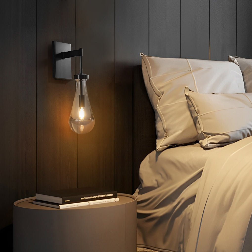 Elegant Crystal Water Drop Wall Sconce Modern Copper Sconce Light for Bedside