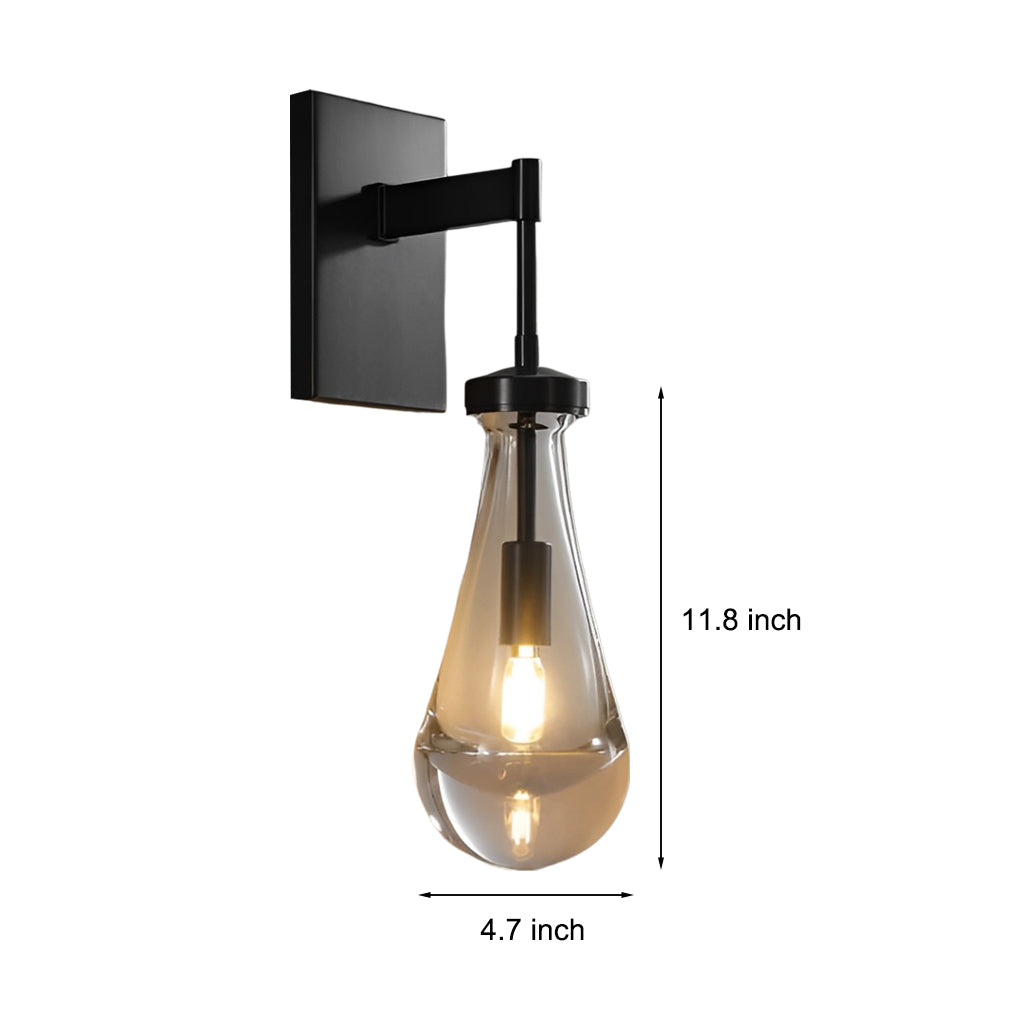 Elegant Crystal Water Drop Wall Sconce Modern Copper Sconce Light for Bedside