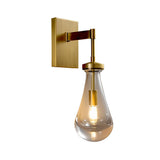 Elegant Crystal Water Drop Wall Sconce Modern Copper Sconce Light for Bedside