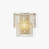 Elegant Crystal Waterfall Wall Sconce Set of 2 in Gold Finish for Luxury Interior Decor