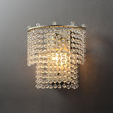 Elegant Crystal Waterfall Wall Sconce Set of 2 in Gold Finish for Luxury Interior Decor