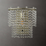 Elegant Crystal Waterfall Wall Sconce Set of 2 in Gold Finish for Luxury Interior Decor