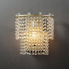 Elegant Crystal Waterfall Wall Sconce Set of 2 in Gold Finish for Luxury Interior Decor