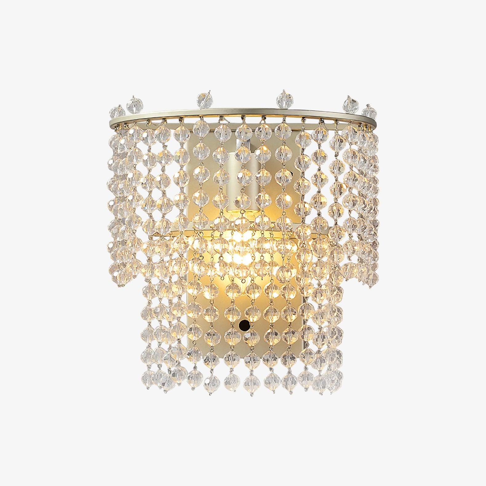 Elegant Crystal Waterfall Wall Sconce Set of 2 in Gold Finish for Luxury Interior Decor