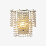 Elegant Crystal Waterfall Wall Sconce Set of 2 in Gold Finish for Luxury Interior Decor