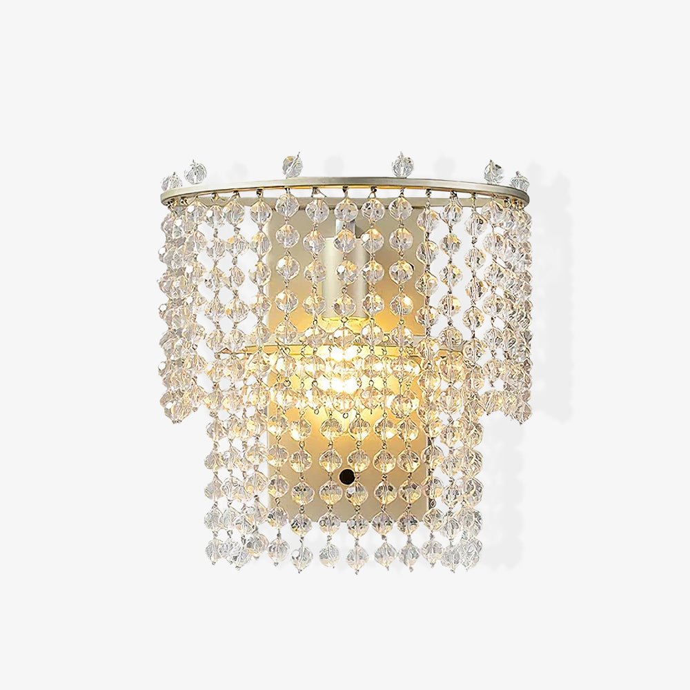Elegant Crystal Waterfall Wall Sconce Set of 2 in Gold Finish for Luxury Interior Decor