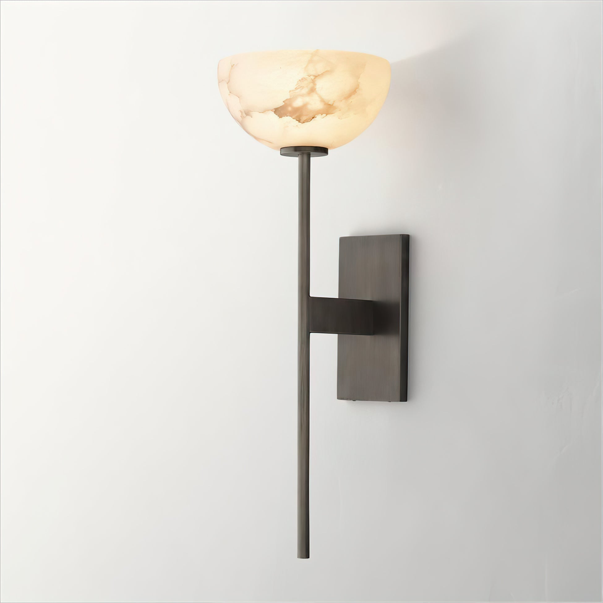 Elegant Cup Style Alabaster Wall Sconce Integrated LED Lighting for Modern Home Decor