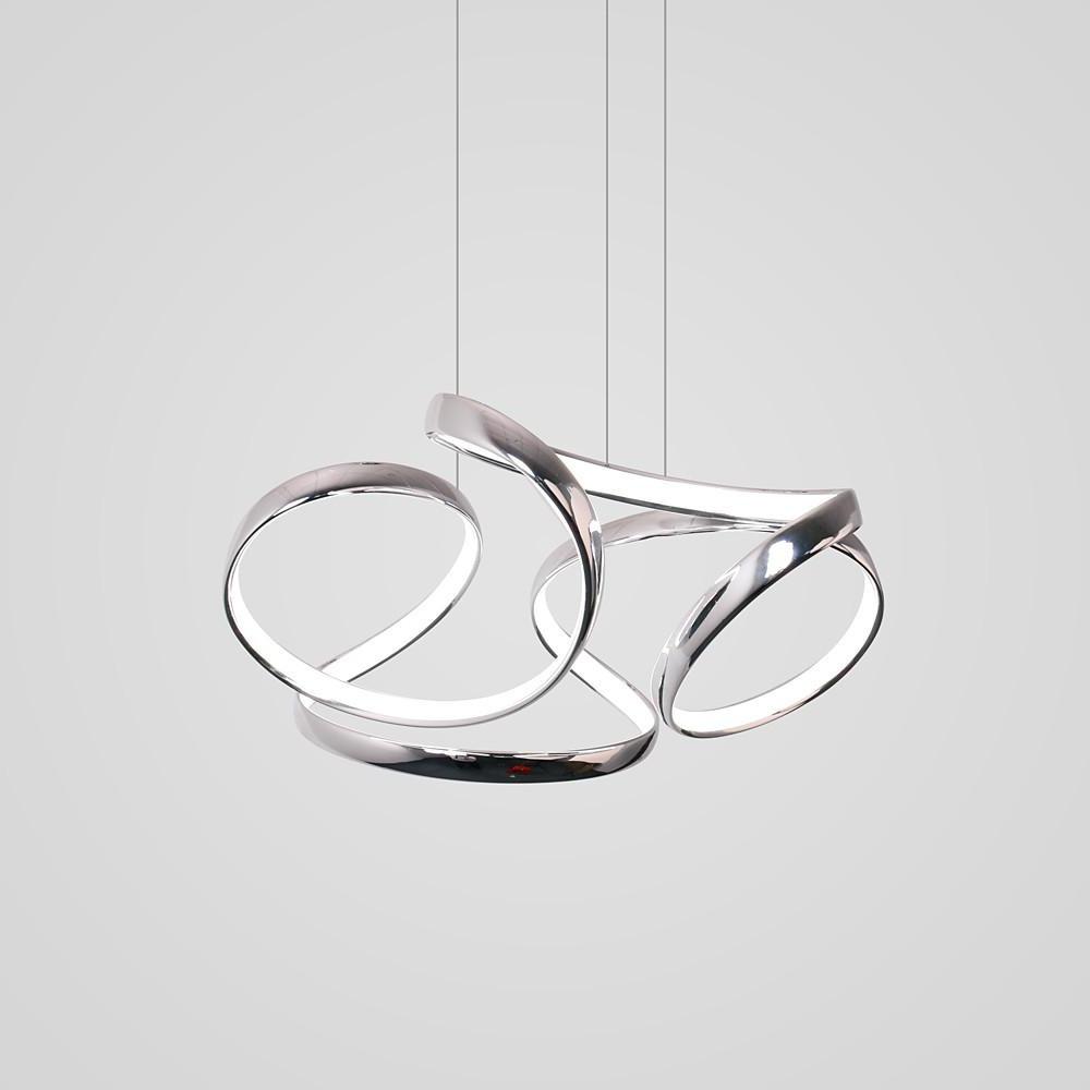Elegant Curved Flower Shape LED Chandelier Modern Artistic Aluminum Pendant Light for Living Room