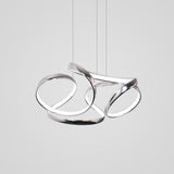 Elegant Curved Flower Shape LED Chandelier Modern Artistic Aluminum Pendant Light for Living Room