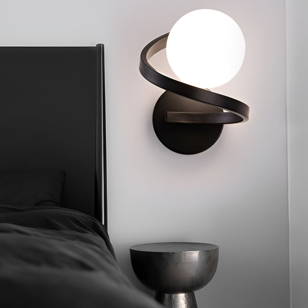 Elegant Curved LED Wall Sconce with Electroplated Metal Finish for Modern Interior Lighting