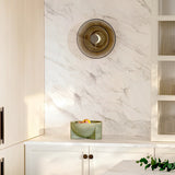 Elegant Double Layer Round Glass LED Wall Sconce with Electroplated Metal Frame for Modern Interiors