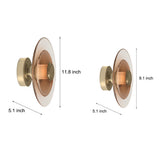 Elegant Double Layer Round Glass LED Wall Sconce with Electroplated Metal Frame for Modern Interiors