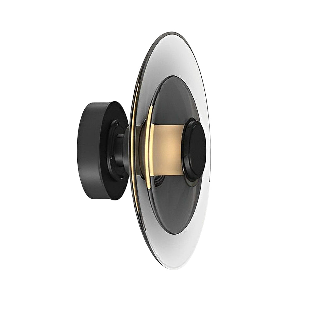 Elegant Double Layer Round Glass LED Wall Sconce with Electroplated Metal Frame for Modern Interiors